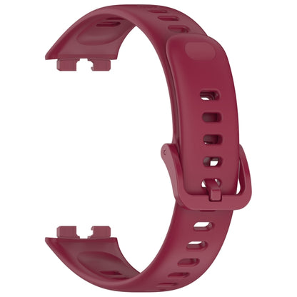 For Huawei Band 9 / 9 NFC / 8 / 8 NFC Nail Button Glossy Silicone Watch Band(Wine Red) - Watch Bands by buy2fix | Online Shopping UK | buy2fix