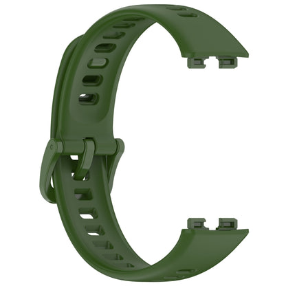 For Huawei Band 9 / 9 NFC / 8 / 8 NFC Nail Button Glossy Silicone Watch Band(Dark Green) - Watch Bands by buy2fix | Online Shopping UK | buy2fix