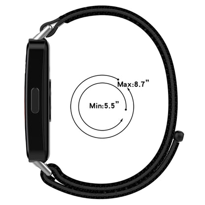 For Huawei Band 9 / 9 NFC / 8 / 8 NFC Nylon Loop Hook and Loop Fastener Watch Band(Official Black) - Watch Bands by buy2fix | Online Shopping UK | buy2fix