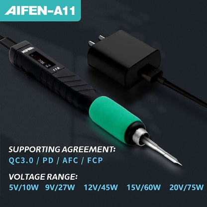 Aifen A11 Portable USB Charging Soldering Station with C210 Handle, US Plug - Soldering Iron Set by buy2fix | Online Shopping UK | buy2fix