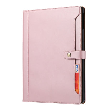 For iPad Pro 11 2024 Calf Texture Double Fold Clasp Horizontal Flip Leather Smart Tablet Case(Rose Gold) - iPad Pro 11 2024 Cases by buy2fix | Online Shopping UK | buy2fix