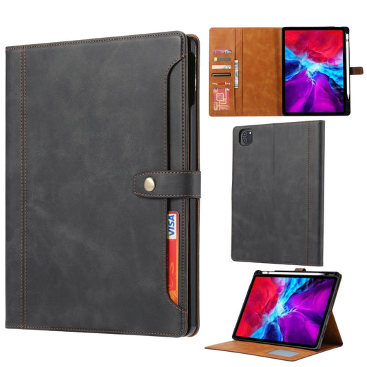 For iPad Pro 13 2024 Calf Texture Double Fold Clasp Horizontal Flip Leather Smart Tablet Case(Black) - iPad Pro 13 2024 Cases by buy2fix | Online Shopping UK | buy2fix