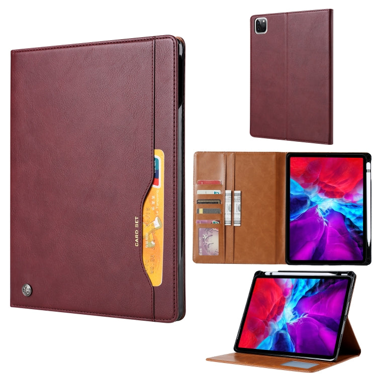 For iPad Pro 11 2024 Knead Skin Texture Horizontal Flip Leather Smart Tablet Case(Wine Red) - iPad Pro 11 2024 Cases by buy2fix | Online Shopping UK | buy2fix