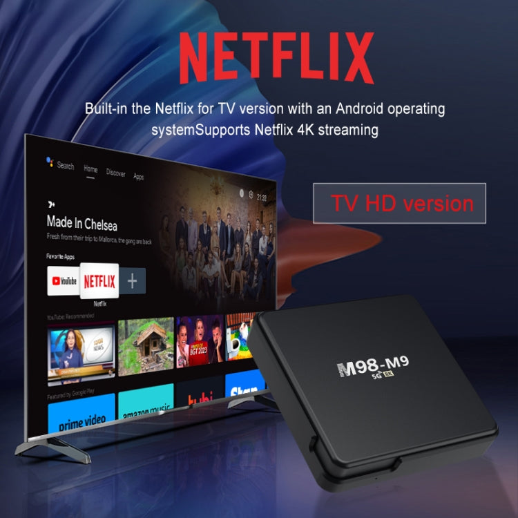 M98-M9 Quad-core ARM Cortex-A53 WiFi Bluetooth 4K HD Android TV Box, RAM:2GB+8GB(UK Plug) - Allwinner H3 by buy2fix | Online Shopping UK | buy2fix