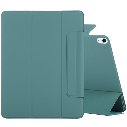 For iPad Air 11 2024 Double-sided Clip Fixed Buckle Magnetic PU Leather Smart Tablet Case(Green) - iPad Air 11 2024 Cases by buy2fix | Online Shopping UK | buy2fix