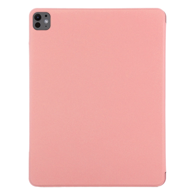 For iPad Pro 11 2024 Double-sided Clip Fixed Buckle Magnetic PU Leather Smart Tablet Case(Pink) - iPad Pro 11 2024 Cases by buy2fix | Online Shopping UK | buy2fix