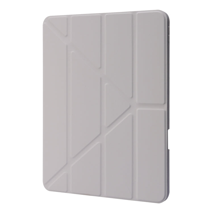 For iPad Pro 11 2024 Deformation Transparent Acrylic Leather Tablet Case(Grey) - iPad Pro 11 2024 Cases by buy2fix | Online Shopping UK | buy2fix