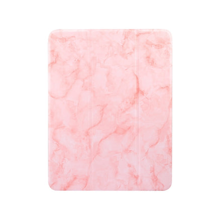 For iPad Air 11 2024 Three-fold Marble Texture Protective Tablet Case with Pen Slot(Pink) - iPad Air 11 2024 Cases by buy2fix | Online Shopping UK | buy2fix