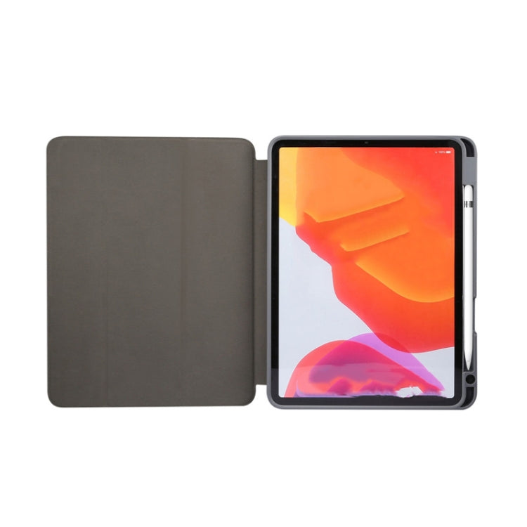 For iPad Air 11 2024 Three-fold Marble Texture Protective Tablet Case with Pen Slot(Smoky Gray) - iPad Air 11 2024 Cases by buy2fix | Online Shopping UK | buy2fix