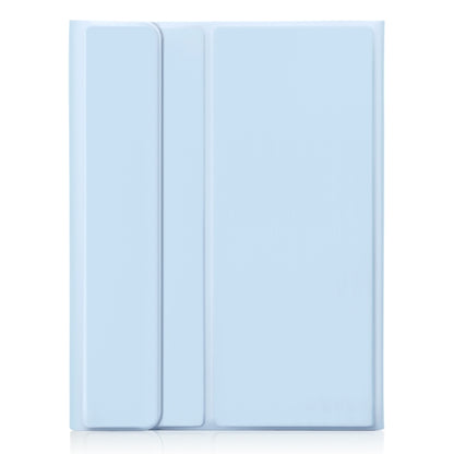 For iPad Pro 11 2024 A13B-A Lambskin Texture Bluetooth Touch Square Keyboard Leather Tablet Case with Pen Slot(Light Blue) - For iPad Pro by buy2fix | Online Shopping UK | buy2fix