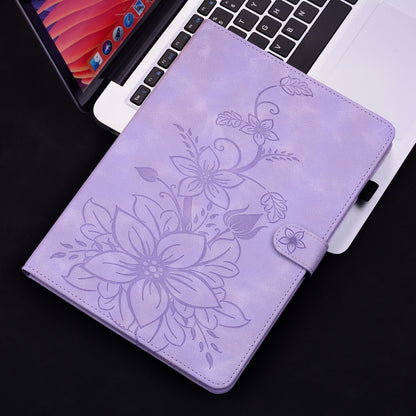 For Huawei MatePad SE 11 2024 Lily Embossed Leather Tablet Case(Purple) - Huawei by buy2fix | Online Shopping UK | buy2fix