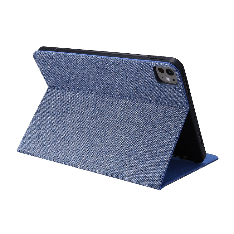 For iPad Air 11 2024 Fabric Leather Tablet Case(Blue) - iPad Air 11 2024 Cases by buy2fix | Online Shopping UK | buy2fix