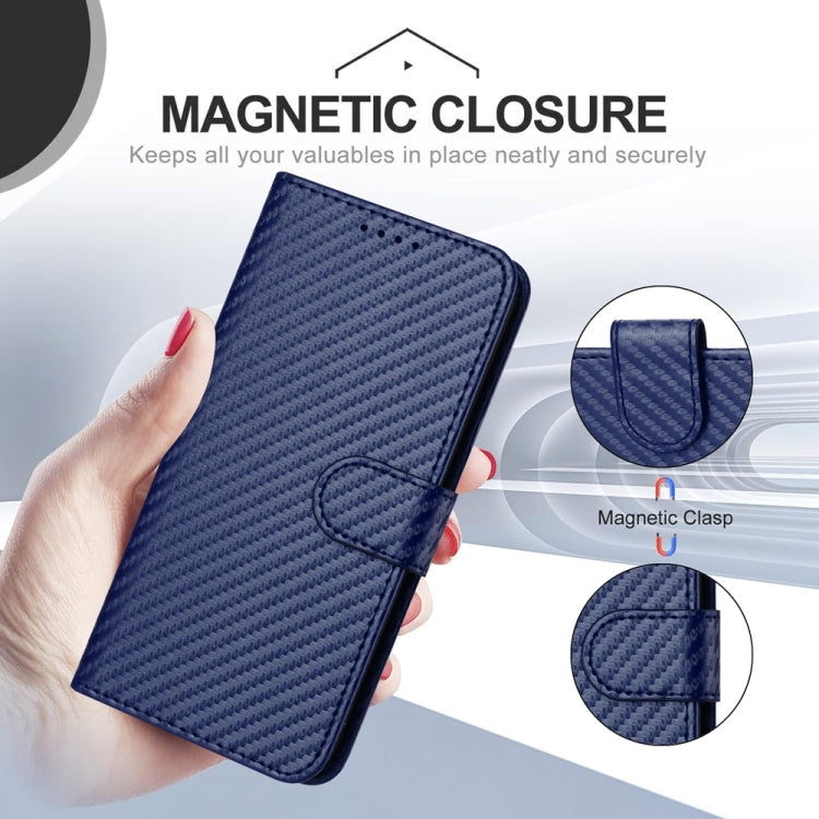 For Xiaomi Redmi K70 / K70 Pro YX0070 Carbon Fiber Buckle Leather Phone Case with Lanyard(Royal Blue) - K70 Cases by buy2fix | Online Shopping UK | buy2fix