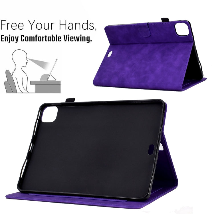 For iPad Pro 11 2024 Tower Embossed Leather Smart Tablet Case(Purple) - iPad Pro 11 2024 Cases by buy2fix | Online Shopping UK | buy2fix