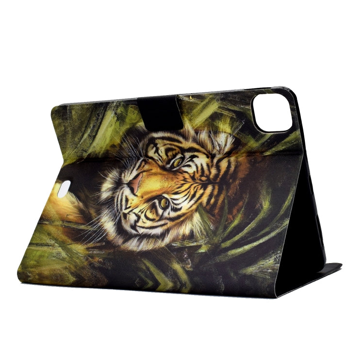 For iPad Pro 11 2024 Colored Drawing Horizontal Flip Tablet Leather Case(Tiger) - iPad Pro 11 2024 Cases by buy2fix | Online Shopping UK | buy2fix