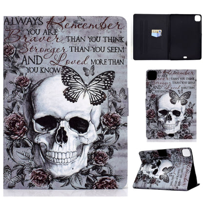 For iPad Pro 11 2024 Colored Drawing Horizontal Flip Tablet Leather Case(Skull) - iPad Pro 11 2024 Cases by buy2fix | Online Shopping UK | buy2fix