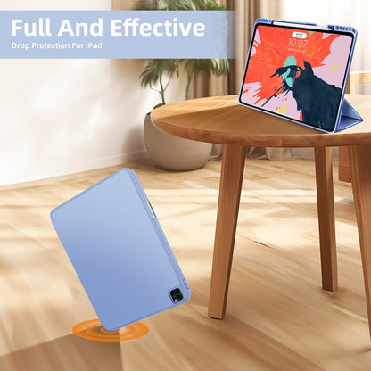 For iPad Pro 13 2024 3-fold TPU Smart Leather Tablet Case with Pen Slot(Ice Blue) - iPad Pro 13 2024 Cases by buy2fix | Online Shopping UK | buy2fix