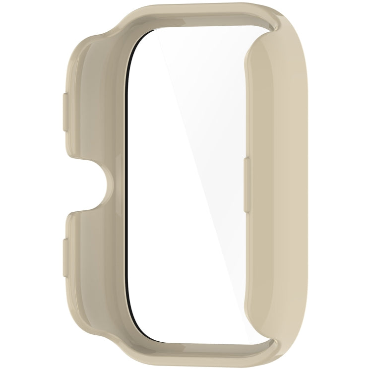 For Xiaomi HayLou GST/GST Lite/RS4 Plus PC + Tempered Film Integrated Watch Protective Case(Ivory White) - Watch Cases by buy2fix | Online Shopping UK | buy2fix