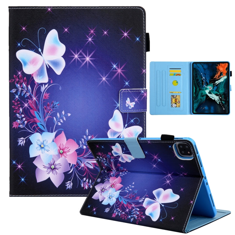 For iPad Pro 11 2024 Colored Drawing Leather Smart Tablet Case(Dual Colorful Butterflies) - iPad Pro 11 2024 Cases by buy2fix | Online Shopping UK | buy2fix