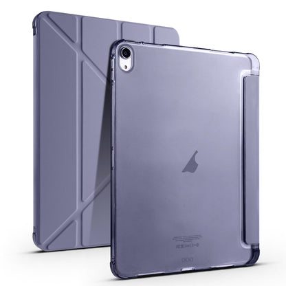 For iPad Air 11 2024 Multi-folding TPU Leather Smart Tablet Case with Pen Slot(Lavender Purple) - iPad Air 11 2024 Cases by buy2fix | Online Shopping UK | buy2fix