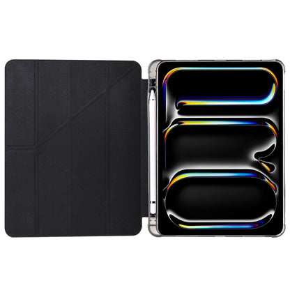 For iPad Pro 11 2024 Multi-folding TPU Leather Smart Tablet Case with Pen Slot(Black) - iPad Pro 11 2024 Cases by buy2fix | Online Shopping UK | buy2fix