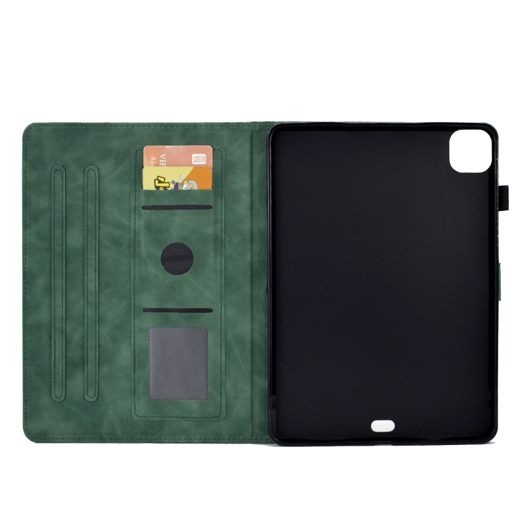 For iPad Pro 11 2024 Rhombus Embossed Leather Tablet Case(Green) - iPad Pro 11 2024 Cases by buy2fix | Online Shopping UK | buy2fix