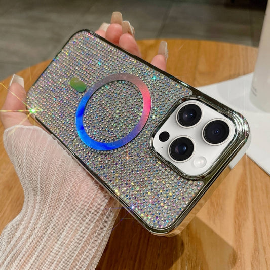 For iPhone 11 Pro Max Diamonds Plated Magsafe Phone Case(Colorful) - iPhone 11 Pro Max Cases by buy2fix | Online Shopping UK | buy2fix