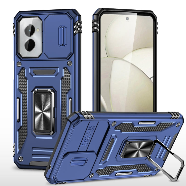 For Motorola Moto G Power 2024 Armor PC + TPU Camera Shield Phone Case(Navy Blue) - Motorola Cases by buy2fix | Online Shopping UK | buy2fix