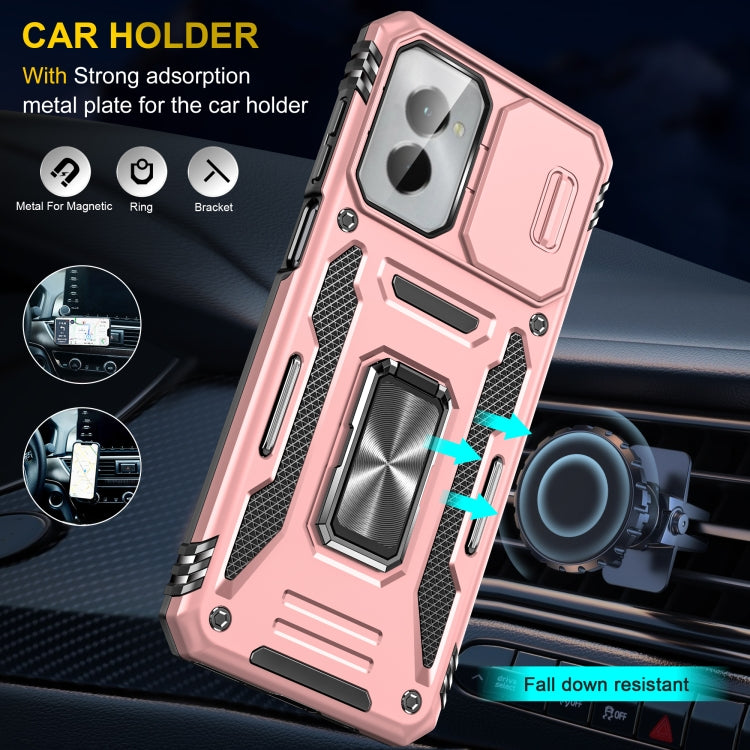 For Motorola Moto G Power 2024 Armor PC + TPU Camera Shield Phone Case(Rose Gold) - Motorola Cases by buy2fix | Online Shopping UK | buy2fix