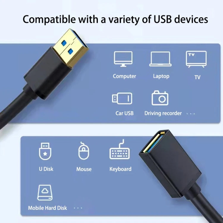 USB 3.0 Female To USB 3.0 Male PVC Cable, Length:0.3m(Black) - USB 3.0 by buy2fix | Online Shopping UK | buy2fix