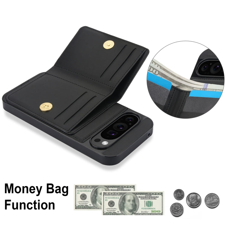 For Google Pixel 9 RFID Anti-theft Card Ring Holder Phone Case(Black) - Google Cases by buy2fix | Online Shopping UK | buy2fix