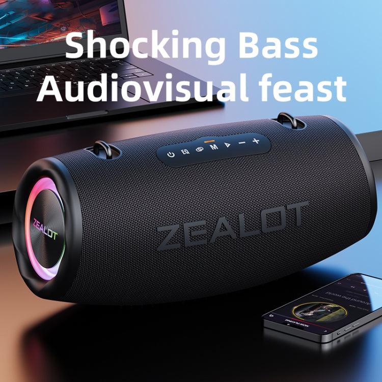 Zealot S87 80W Portable Outdoor Bluetooth Speaker with RGB Light(Blue) - Waterproof Speaker by ZEALOT | Online Shopping UK | buy2fix