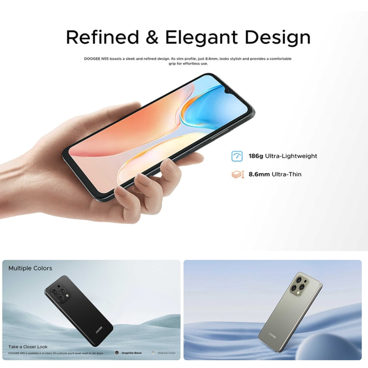 [HK Warehouse] DOOGEE N55, 4GB+128GB, 6.56 inch Android 14 Spreadtrum T606 Octa Core, Network: 4G(Natural) - DOOGEE by DOOGEE | Online Shopping UK | buy2fix