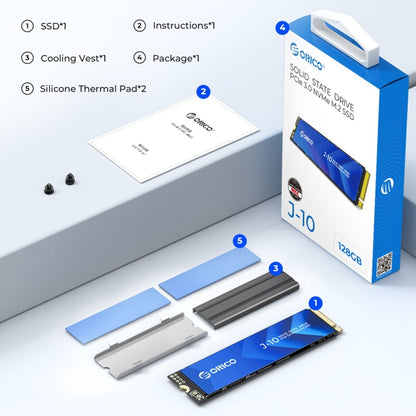 ORICO J-10 PCIe 3.0 NVMe M.2 SSD Internal Solid State Drive, Memory:512GB - Solid State Drives by ORICO | Online Shopping UK | buy2fix