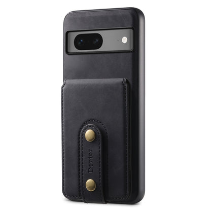 For Google Pixel 7 5G Denior D14 NK Retro Pattern MagSafe Magnetic Card Holder Leather Phone Case(Black) - Google Cases by Denior | Online Shopping UK | buy2fix