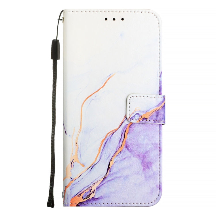 For Google Pixel 9 Pro XL PT003 Marble Pattern Flip Leather Phone Case(White Purple) - Google Cases by buy2fix | Online Shopping UK | buy2fix