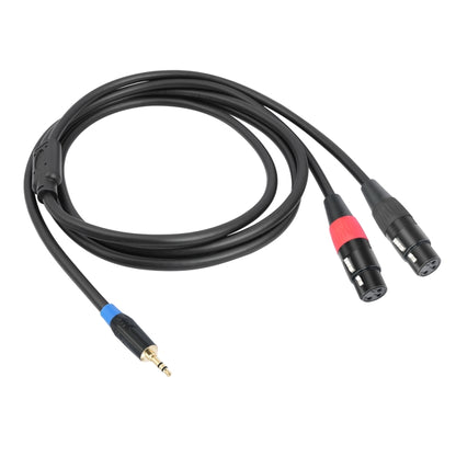 TC195BUXK107RE 3.5mm Male to Dual XLR 3pin Female Audio Cable, Length:3m(Black) - Microphone Audio Cable & Connector by buy2fix | Online Shopping UK | buy2fix