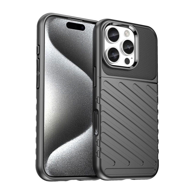 For iPhone 16 Pro Thunderbolt Shockproof Soft TPU Phone Case(Black) - iPhone 16 Pro Cases by buy2fix | Online Shopping UK | buy2fix