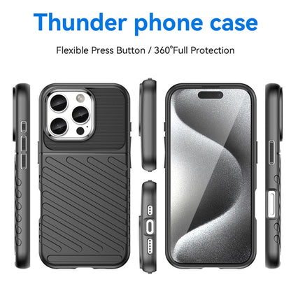 For iPhone 16 Pro Thunderbolt Shockproof Soft TPU Phone Case(Black) - iPhone 16 Pro Cases by buy2fix | Online Shopping UK | buy2fix