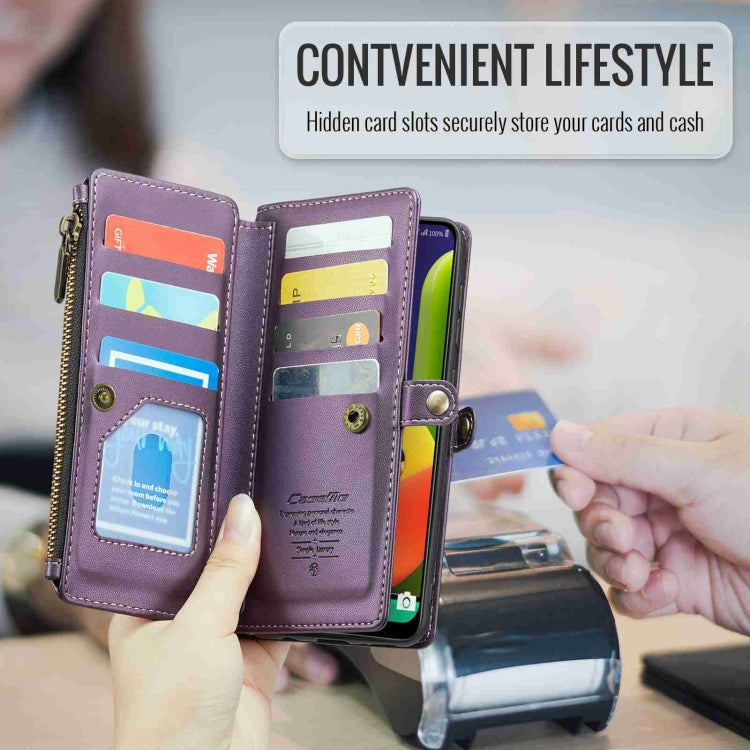 For Samsung Galaxy A30s / A50s / A50 CaseMe C36 Card Slots Zipper Wallet RFID Anti-theft Leather Phone Case(Purple) - Galaxy Phone Cases by CaseMe | Online Shopping UK | buy2fix