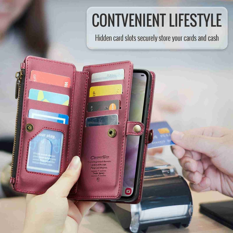 For Samsung Galaxy A35 5G CaseMe C36 Card Slots Zipper Wallet RFID Anti-theft Leather Phone Case(Wine Red) - Galaxy Phone Cases by CaseMe | Online Shopping UK | buy2fix