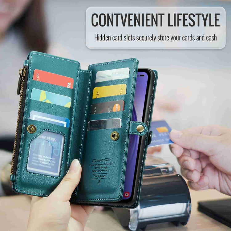 For Samsung Galaxy A54 5G CaseMe C36 Card Slots Zipper Wallet RFID Anti-theft Leather Phone Case(Blue-green) - Galaxy Phone Cases by CaseMe | Online Shopping UK | buy2fix