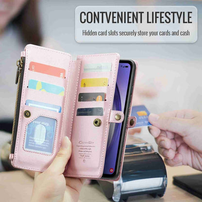 For Samsung Galaxy A54 5G CaseMe C36 Card Slots Zipper Wallet RFID Anti-theft Leather Phone Case(Pink) - Galaxy Phone Cases by CaseMe | Online Shopping UK | buy2fix