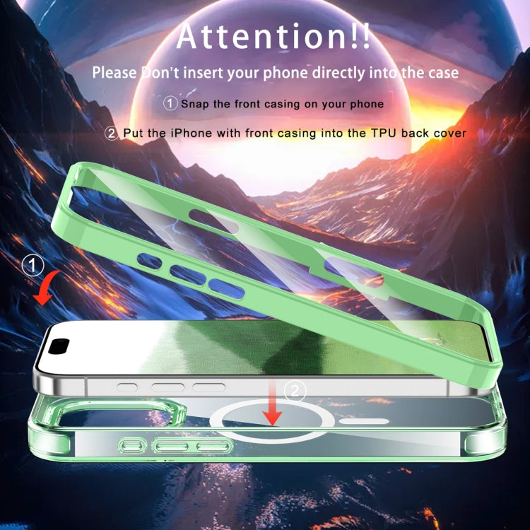 For iPhone 16 Pro Colorful MagSafe Magnetic PC Hybrid TPU Phone Case(Green) - iPhone 16 Pro Cases by buy2fix | Online Shopping UK | buy2fix