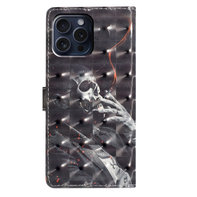 For iPhone 16 Pro 3D Pattern Leather Phone Case(Skull) - iPhone 16 Pro Cases by buy2fix | Online Shopping UK | buy2fix