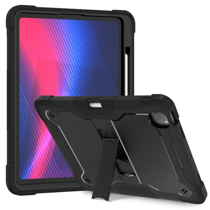 For iPad Pro 13 2024 Shockproof Silicone Hybrid PC Tablet Case with Holder(Black) - iPad Pro 13 2024 Cases by buy2fix | Online Shopping UK | buy2fix