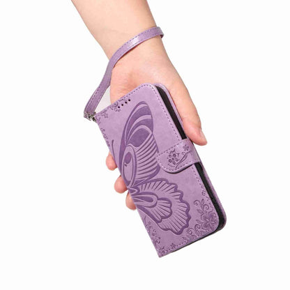 For Sony Xperia 1 VI 2024 Swallowtail Butterfly Embossed Leather Phone Case(Purple) - Sony Cases by buy2fix | Online Shopping UK | buy2fix