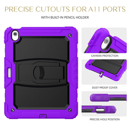 For iPad Air 13 2024 Silicone Hydric PC Tablet Case with Shoulder Strap & Holder(Purple) - iPad Air 13 2024 Cases by buy2fix | Online Shopping UK | buy2fix