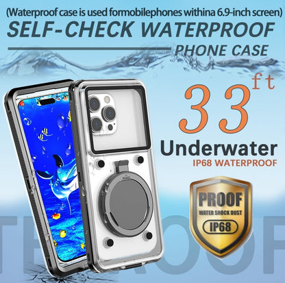 33ft 10m Underwater IP68 Waterproof Phone Case For Under 6.6 inch Phones(Black) - Galaxy Phone Cases by buy2fix | Online Shopping UK | buy2fix