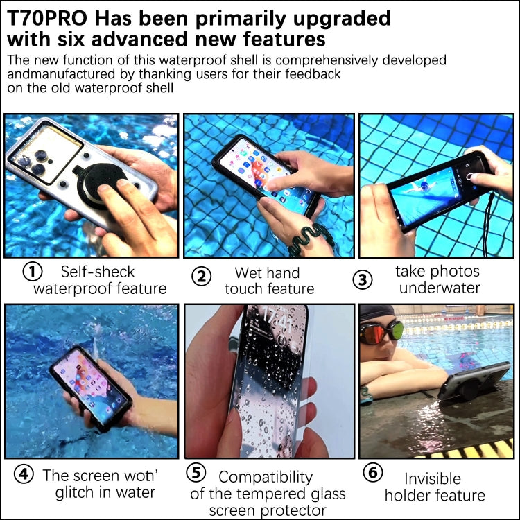 33ft 10m Underwater IP68 Waterproof Phone Case For Under 6.6 inch Phones(Black) - Galaxy Phone Cases by buy2fix | Online Shopping UK | buy2fix